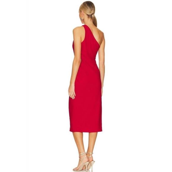 NWT Line and Dot midi mia dress XS cocktail one shoulder side slit - Picture 6 of 6